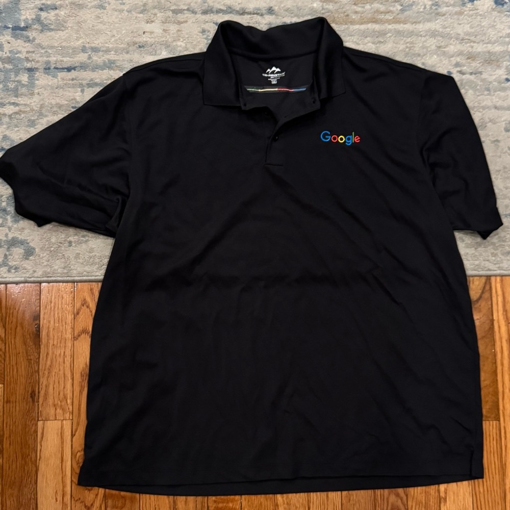 3XL Google Charcoal Embroidered Logo Performance Golf Polo Big and Tall (1 of 2)